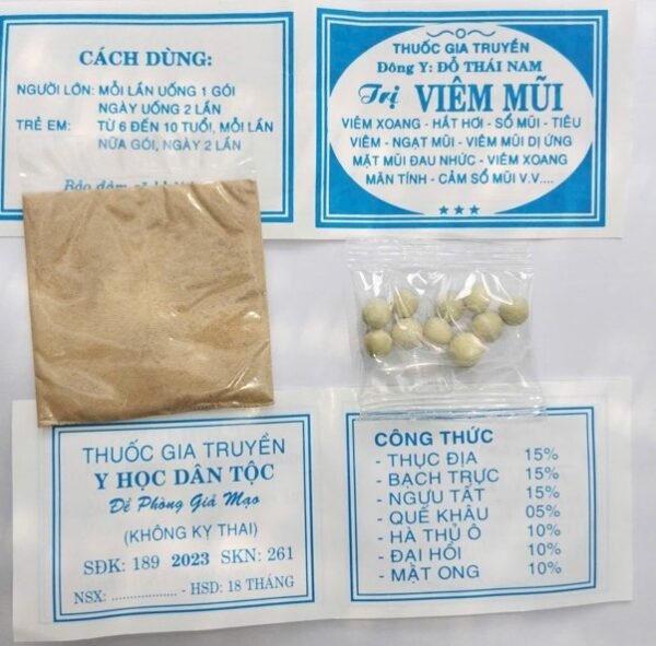 thuốc viêm xoang dạng tán và viên